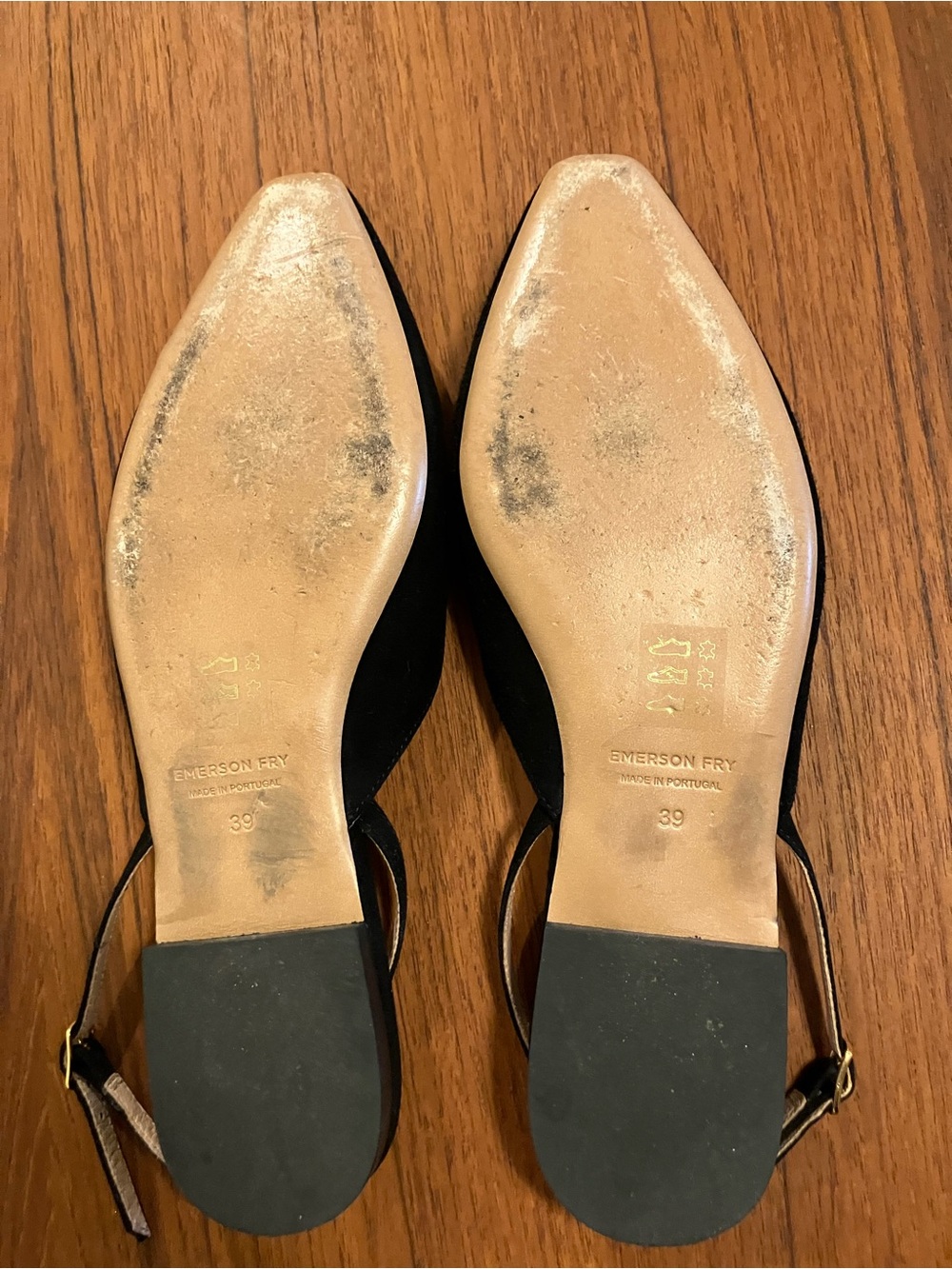 Emerson Fry Slingback Flats Black Suede, size 39 - Picture 8 of 10